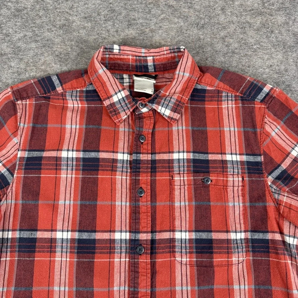 The North Face Loghill Button Up Shirt Plaid Cotton Hemp Mens‎ Medium M